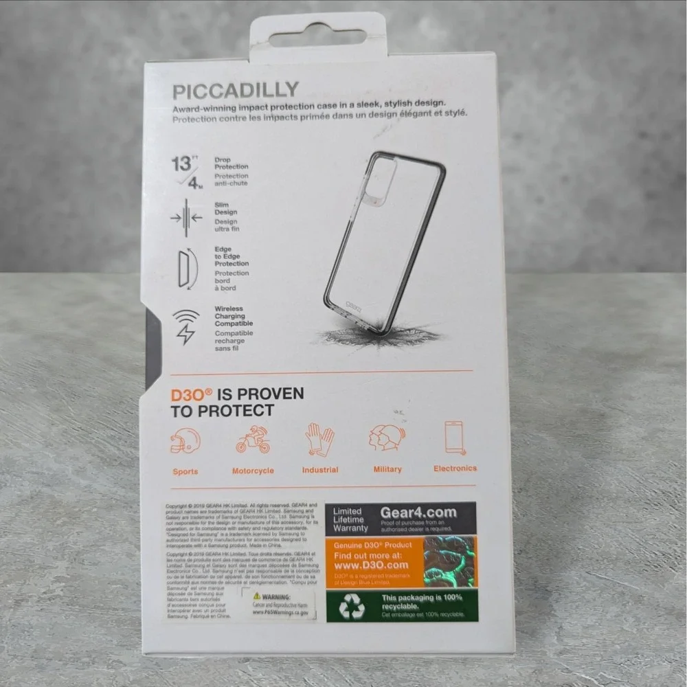 A8Gear4 Piccadilly D30 Case for Samsung Galaxy S20+ 5G - Clear With Black Edge